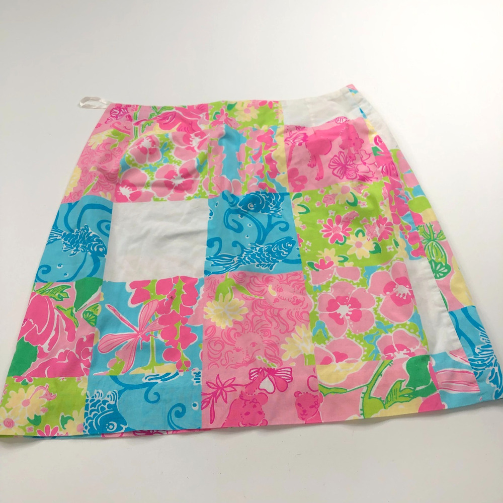 Lily Pulitzer 8 (Fits 30In) Zip Flat Non Lined Mini Skirt Floral PLS READ